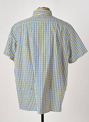 Chemise manches courtes imprimé carreaux jaune LEVORATTO homme