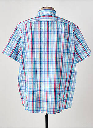 Chemise manches courtes imprimé carreaux bleu LEVORATTO homme