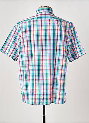 Chemise manches courtes imprimé carreaux bleu LEVORATTO homme