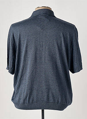 Polo imprimé rayures manches courtes bleu LOUIS VICTOR homme
