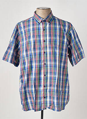 Chemise manches courtes bleu LEVORATTO pour homme