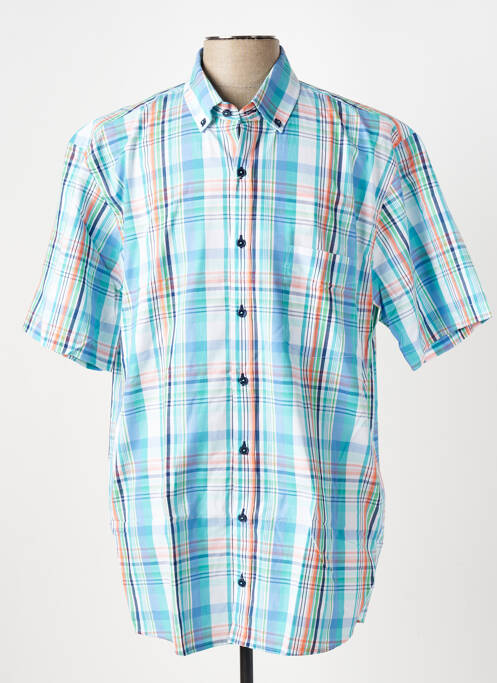 Chemise manches courtes bleu LEVORATTO pour homme