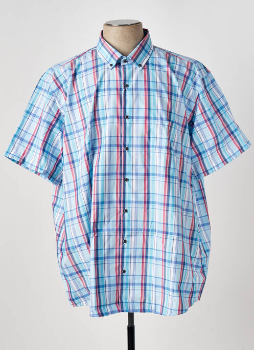 Chemise manches courtes bleu LEVORATTO pour homme