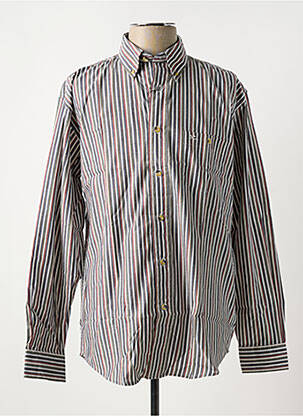 Chemise manches longues imprimé rayures gris EASY LINE homme