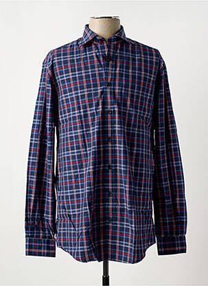 Chemise manches longues imprimé écossais bleu BRIGGS & MANSFIELD homme