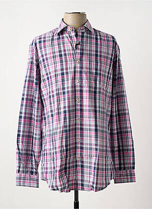 Chemise manches longues imprimé écossais rose BRIGGS & MANSFIELD homme
