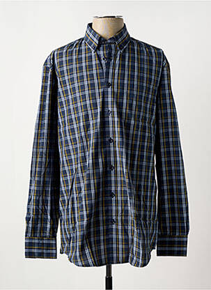 Chemise manches longues imprimé écossais bleu BRIGGS & MANSFIELD homme