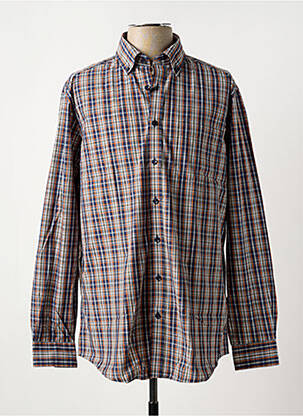 Chemise manches longues imprimé écossais bleu BRIGGS & MANSFIELD homme