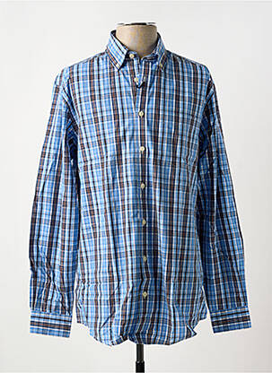 Chemise manches longues imprimé écossais bleu BRIGGS & MANSFIELD homme