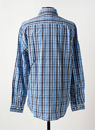 Chemise manches longues imprimé écossais bleu BRIGGS & MANSFIELD homme