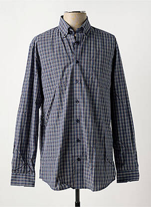 Chemise manches longues imprimé écossais bleu BRIGGS & MANSFIELD homme