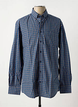 Chemise manches longues imprimé écossais bleu BRIGGS & MANSFIELD homme