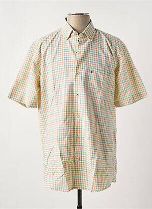 Chemise manches courtes coupe droite jaune LEVORATTO homme