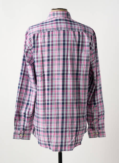 Chemise manches longues imprimé écossais rose BRIGGS & MANSFIELD homme