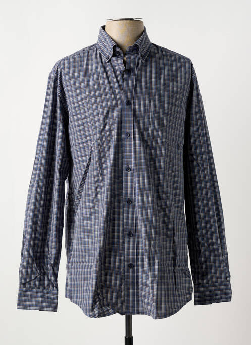 Chemise manches longues imprimé écossais bleu BRIGGS & MANSFIELD homme