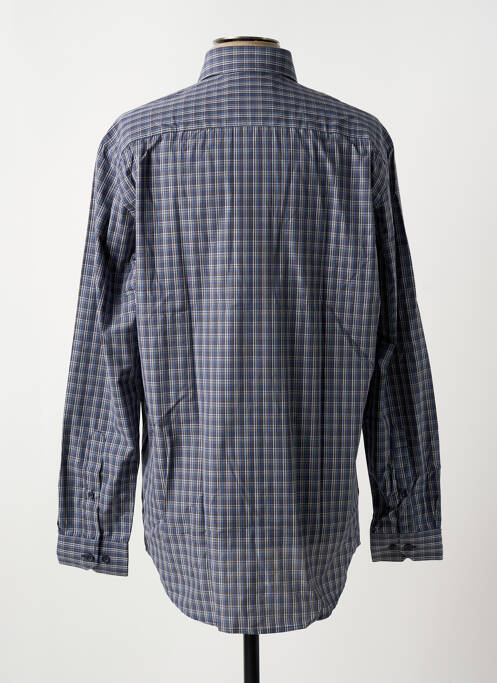 Chemise manches longues imprimé écossais bleu BRIGGS & MANSFIELD homme