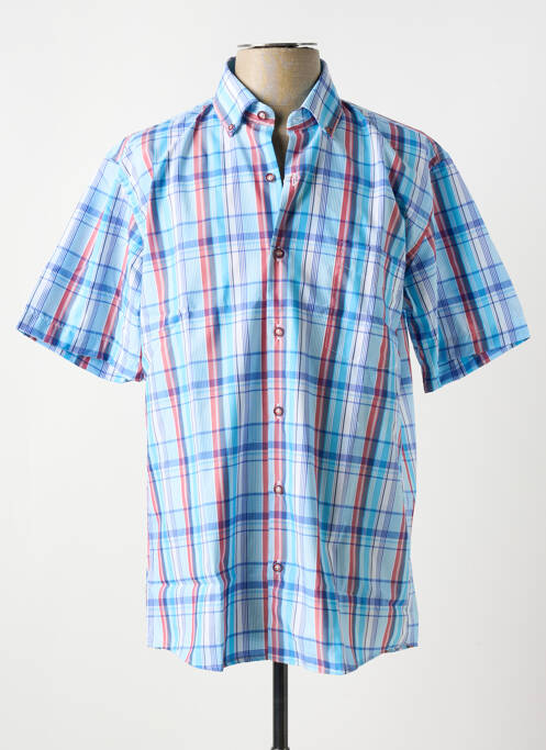 Chemise manches courtes bleu LEVORATTO pour homme