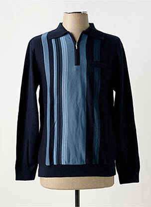 Pull stretch manches longues bleu LOUIS VICTOR homme