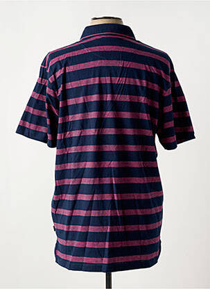 Polo imprimé rayures manches courtes bleu EASYLINE homme