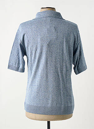 Pull col polo manches courtes bleu EASYLINE homme