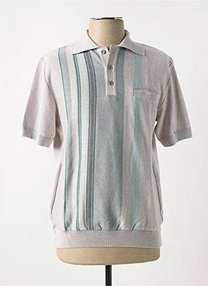 Pull stretch manches courtes gris LOUIS VICTOR homme