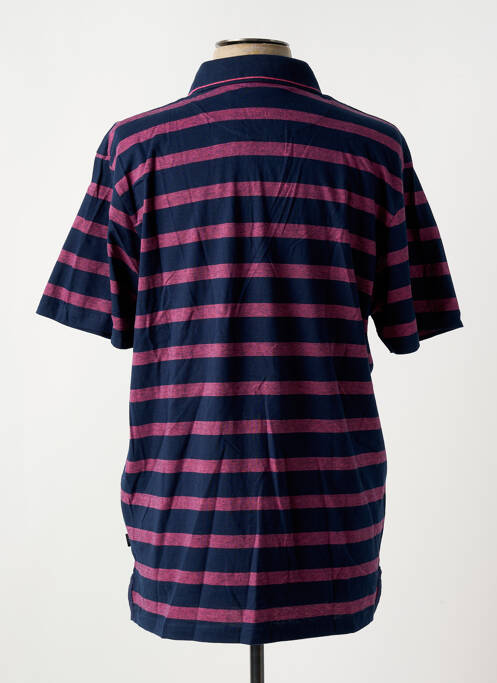 Polo imprimé rayures manches courtes bleu EASYLINE homme