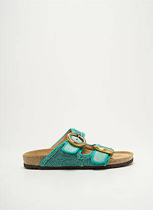 Mules/sabots tissage satiné talon plat jusqu'à 3cm bleu MALIPARMI femme