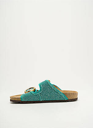 Mules/sabots tissage satiné talon plat jusqu'à 3cm bleu MALIPARMI femme