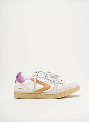 Baskets matière lisse talon plat jusqu'à 3cm blanc VALSPORT femme