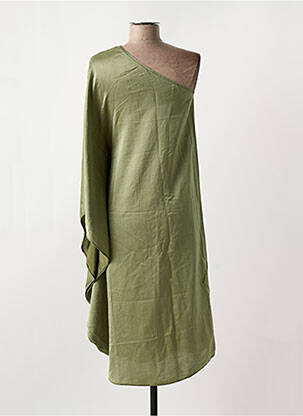 Robe mi-longue coupe fluide manches longues vert ATELIERS FRANÇAIS DE CONFECTION femme