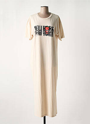 Robe longue manches courtes manches courtes beige BREWSTER femme