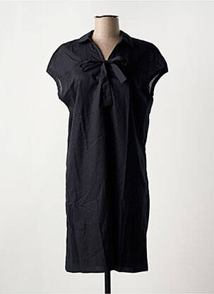 Robe mi-longue manches courtes manches courtes noir HANA SAN femme
