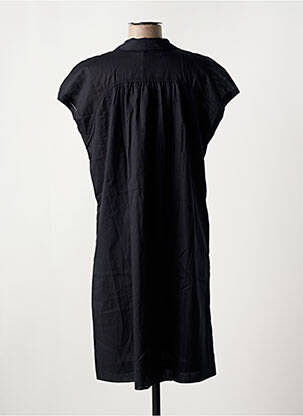 Robe mi-longue manches courtes manches courtes noir HANA SAN femme