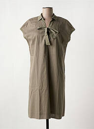 Robe mi-longue manches courtes manches courtes vert HANA SAN femme