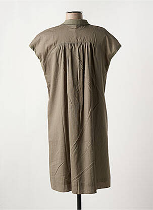 Robe mi-longue manches courtes manches courtes vert HANA SAN femme