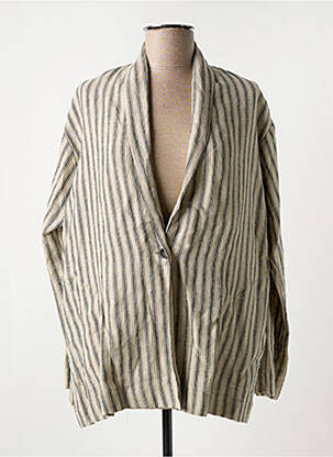 Veste casual col tailleur beige ATELIERS FRANÇAIS DE CONFECTION femme