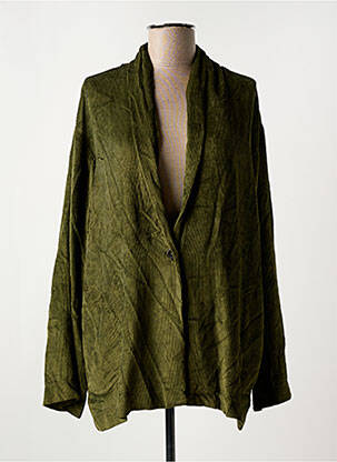 Veste casual col tailleur vert ATELIERS FRANÇAIS DE CONFECTION femme