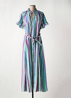 Robe longue manches courtes manches courtes bleu POM AMSTERDAM femme