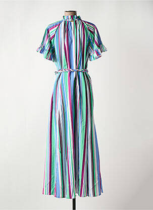 Robe longue manches courtes manches courtes bleu POM AMSTERDAM femme