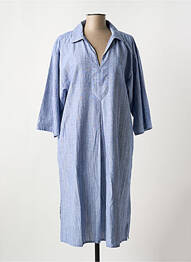 Robe mi-longue manches courtes manches courtes bleu PLUTO femme