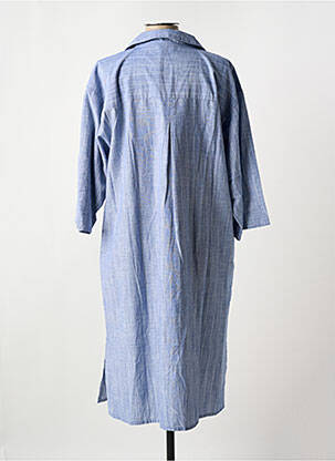 Robe mi-longue manches courtes manches courtes bleu PLUTO femme