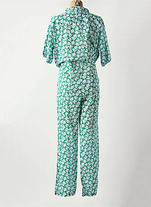 Combi-pantalon fermeture boutonnée sur le devant manches courtes vert HOD femme