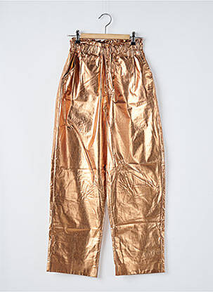 Pantalon droit taille haute taille haute orange HOD femme