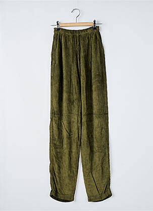 Pantalon droit stretch taille haute vert ATELIERS FRANÇAIS DE CONFECTION femme
