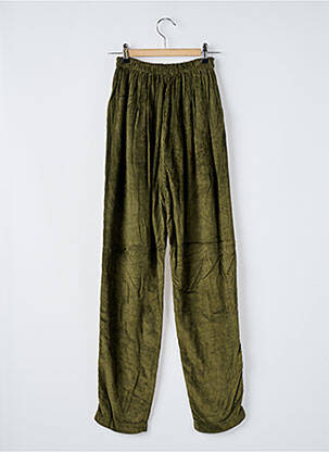 Pantalon droit stretch taille haute vert ATELIERS FRANÇAIS DE CONFECTION femme