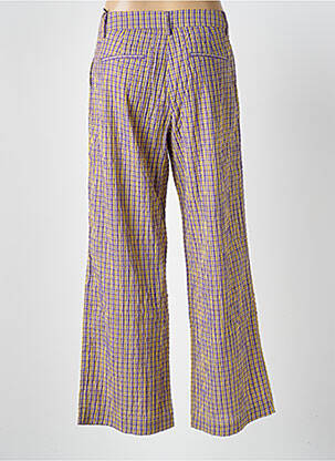 Pantalon large fermeture zippée sous rabat boutonné taille haute violet HOD femme