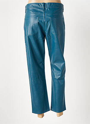Pantalon 7/8 fermeture zippée sous rabat boutonné taille normale bleu HOD femme