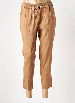 Pantalon 7/8 taille élastique taille normale marron HANA SAN femme
