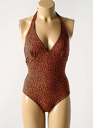 Maillot de bain 1 pièce stretch orange BLUELOBSTER femme
