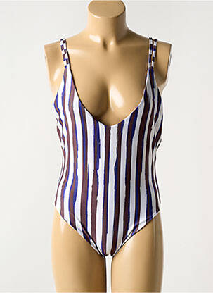 Maillot de bain 1 pièce stretch blanc LUNA femme